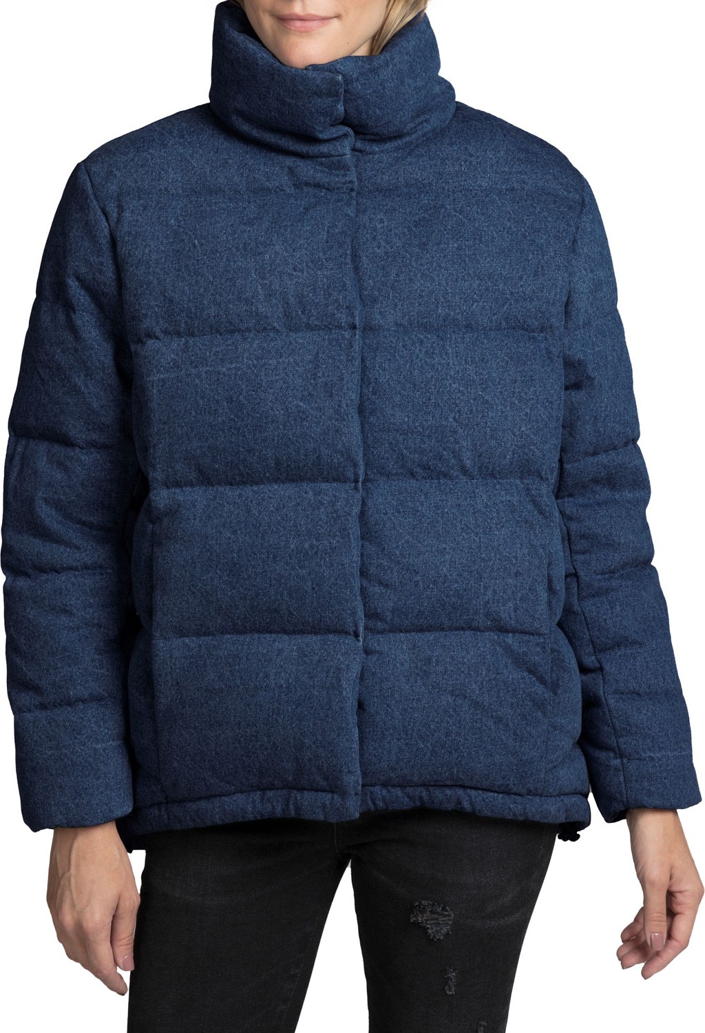PRPS Quilted Denim Swing Puffer Jacket