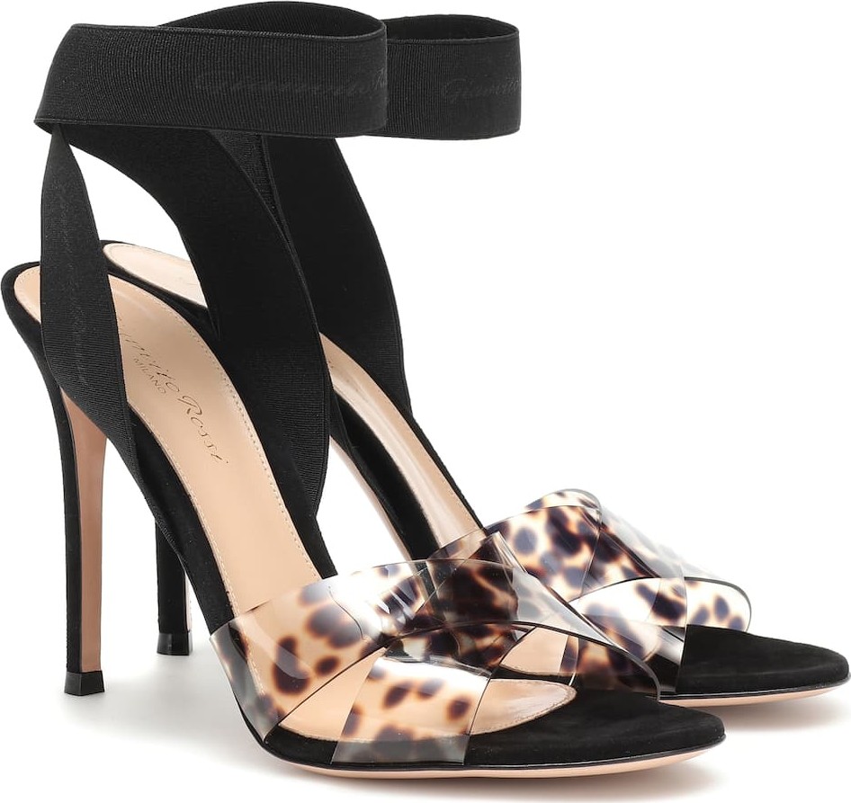 Gianvito Rossi Plexi leopard sandals