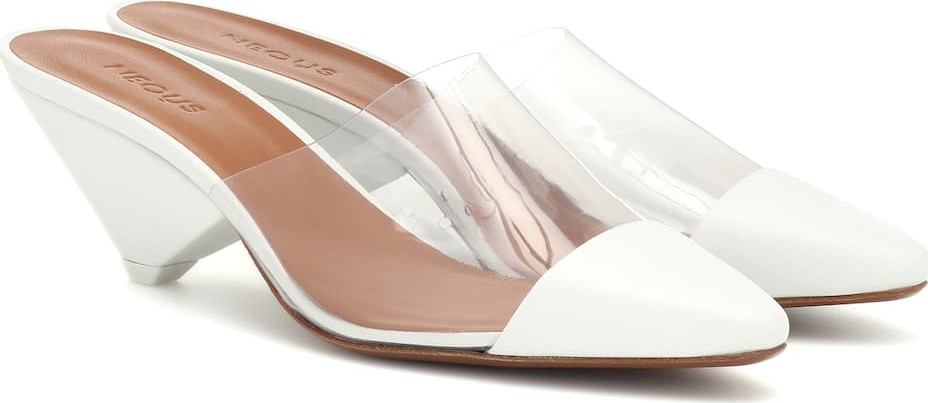 Neous Eriopsis leather and PVC mules