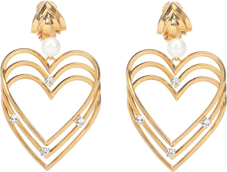 Balenciaga Crystal and faux pearl earrings