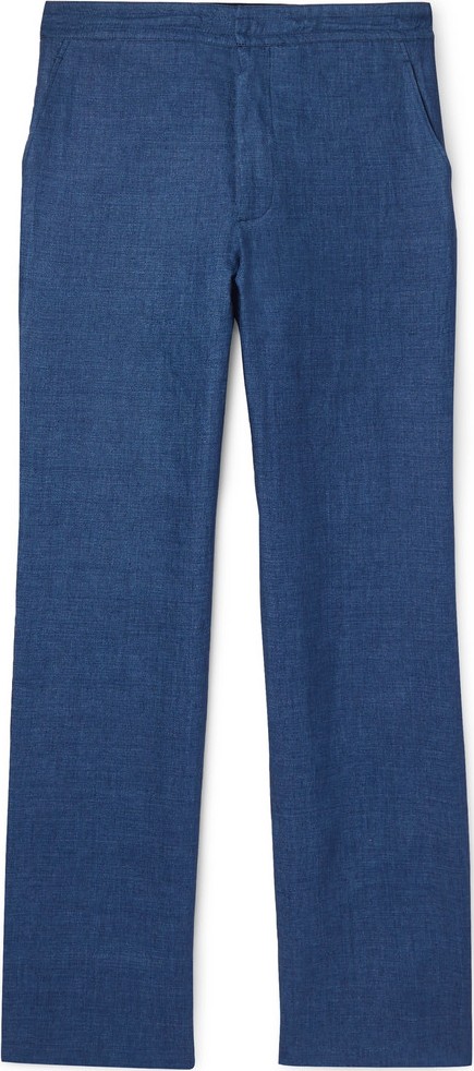 Brioni Navy Linen Trousers