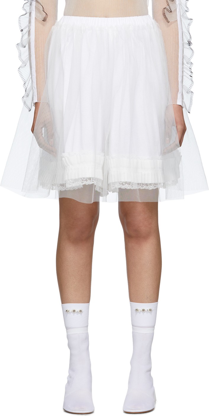 MM6 Maison Margiela White Tulle Skirt