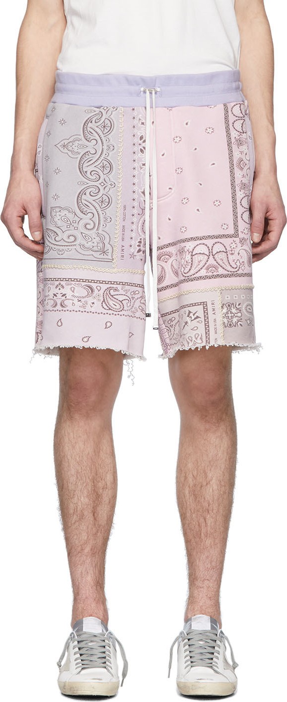 Amiri Purple Bandana Reconstructed Shorts