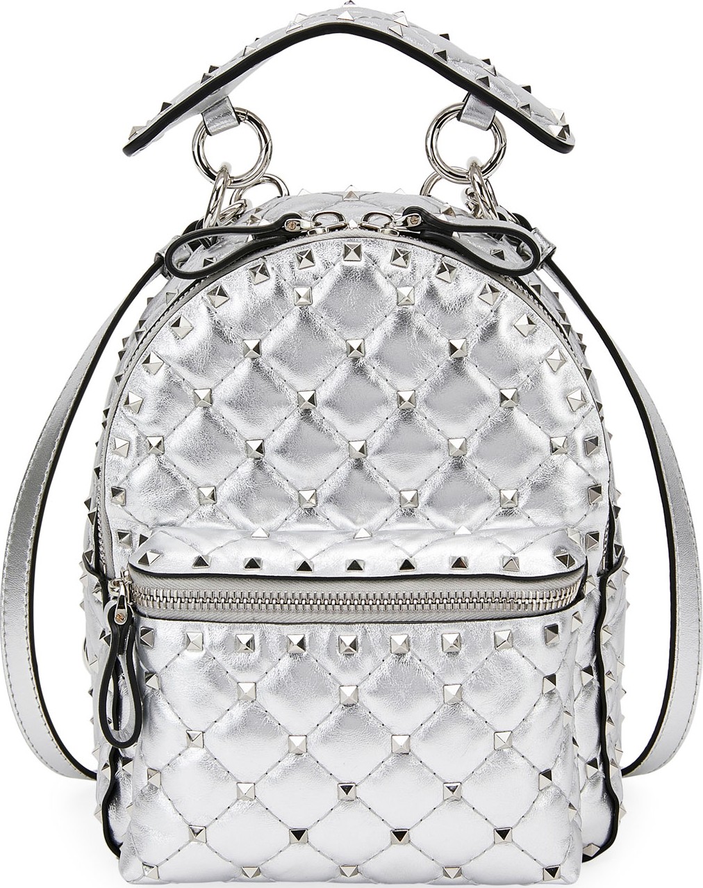 Valentino Rockstud Spike Mini Metallic Leather Backpack