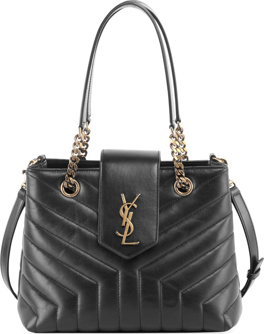 Saint Laurent Monogram Loulou Small Quilted Leather Tote Bag - Lt. Bronze Hardware