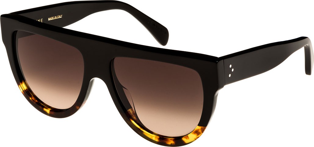 Celine Flattop Two-Tone Shield Sunglasses
