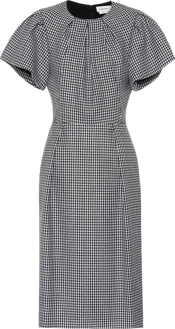Alexander McQueen Checked wool dress