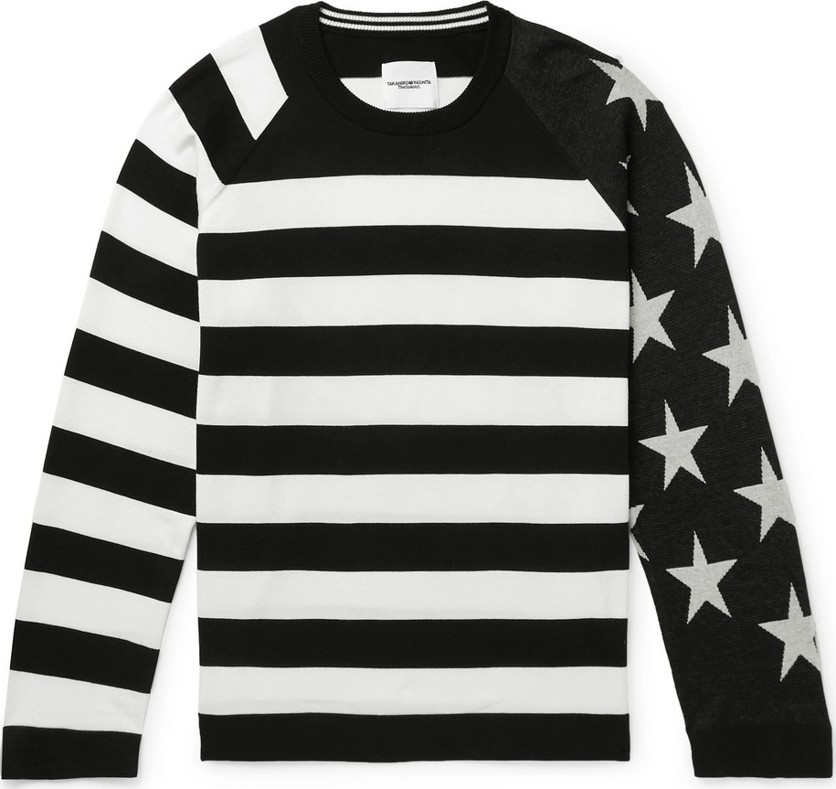 Takahiromiyashita The Soloist Intarsia Striped Cotton Sweater