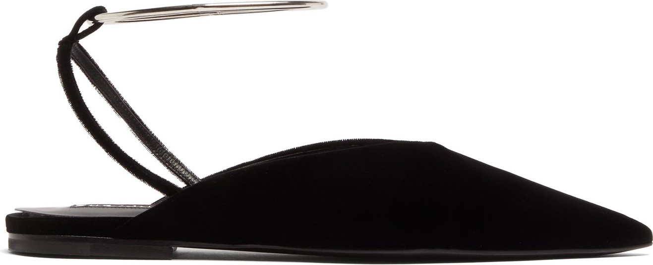 Jil Sander Anklet high-vamp velvet flats