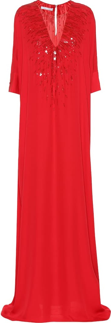 Oscar De La Renta Sequined silk-georgette gown