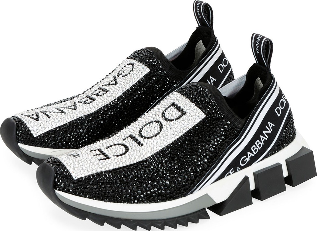 Dolce & Gabbana Crystal Logo Slip-On Trainer Sneakers Dolce & Gabbana Crystal Logo Slip-On Trainer Sneakers