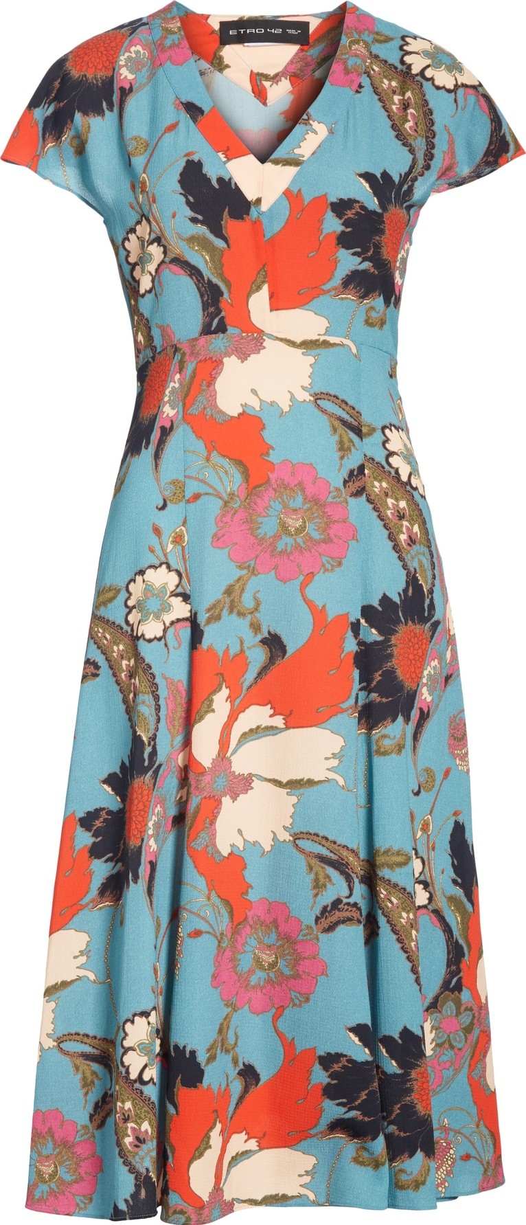 Etro Floral Print Flutter Sleeve Dress