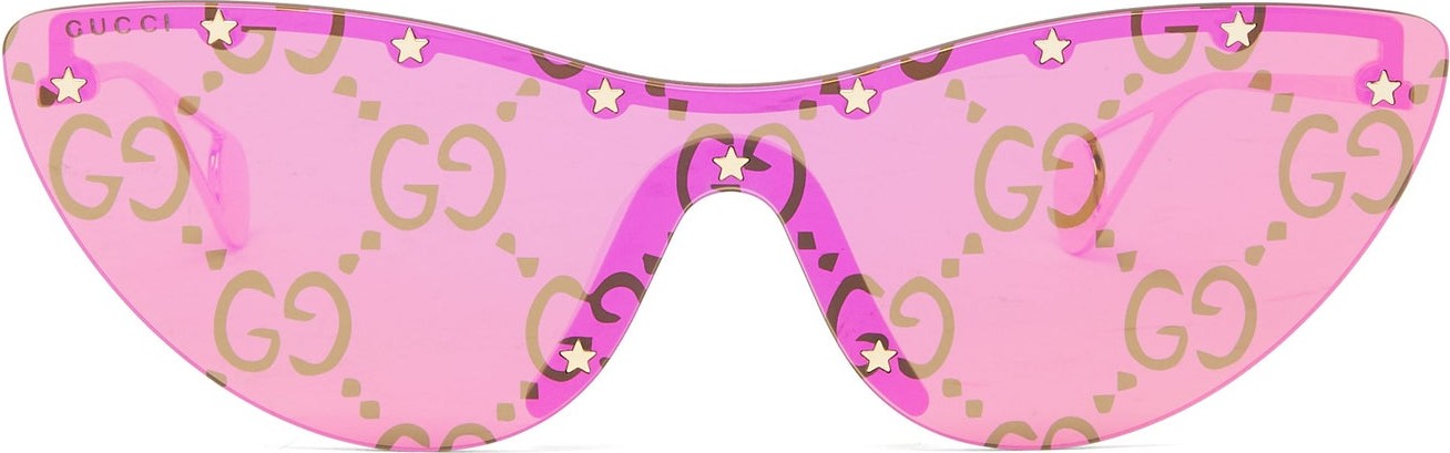 Gucci GG-print metal cat-eye sunglasses