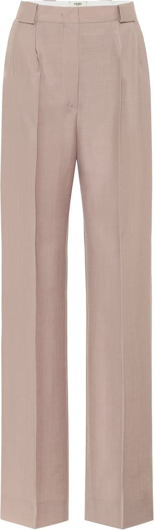 Fendi High-rise mohair and wool pants
