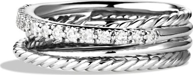 David Yurman Crossover Ring with Diamonds
