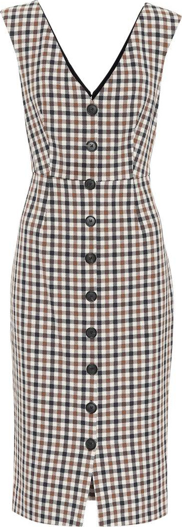 Veronica Beard Lark checked cotton-blend dress