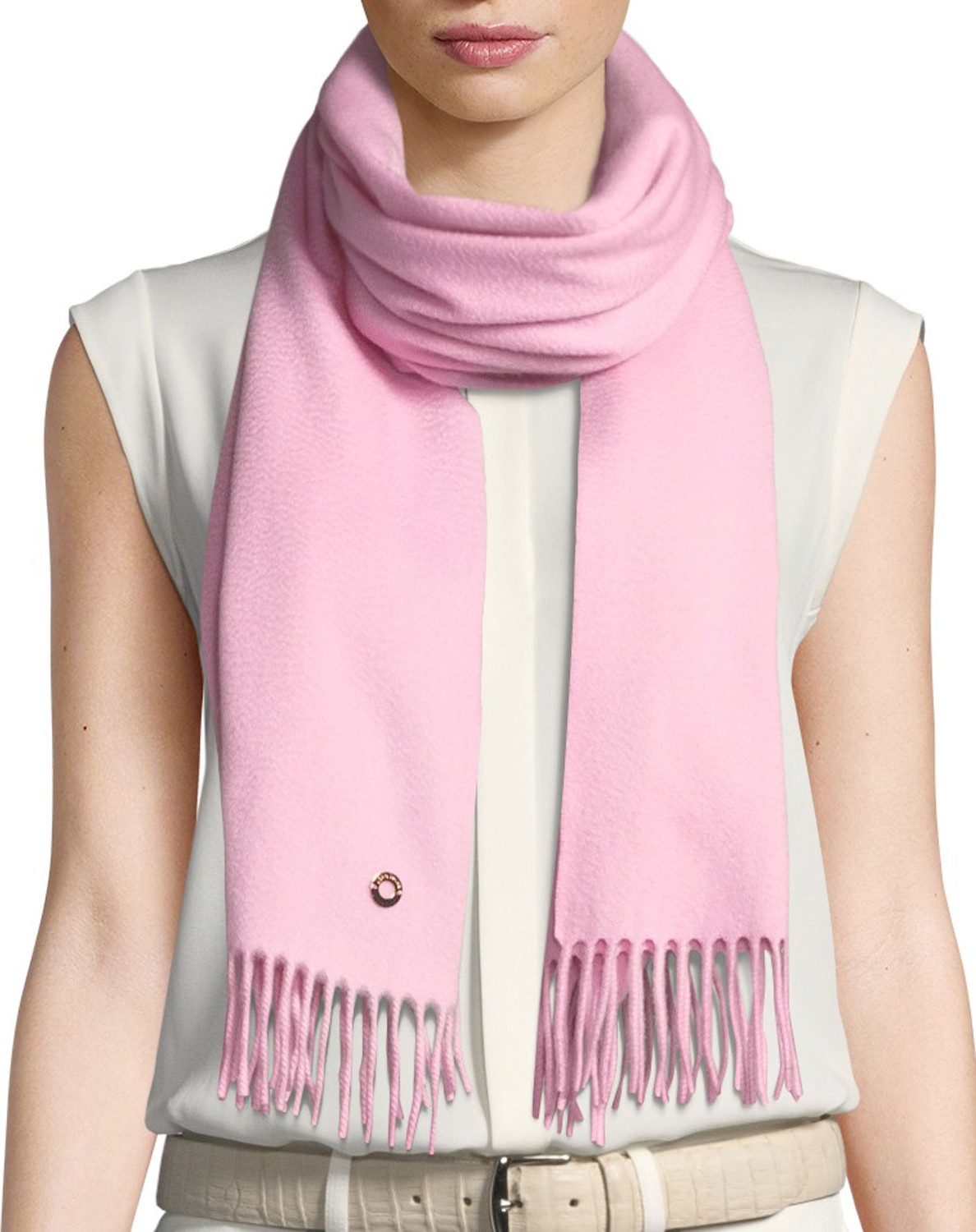 Loro Piana Grande Unita Cashmere Scarf, White
