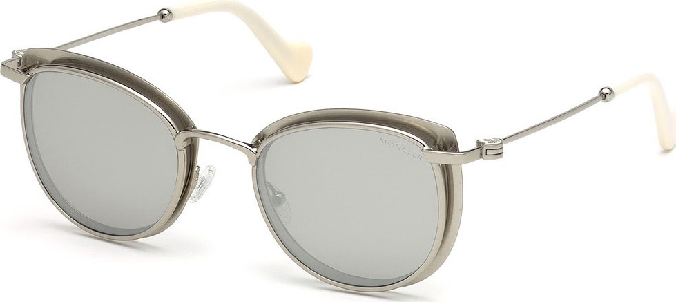 Moncler Metal Cat-Eye Mirrored Sunglasses  Gray Pattern