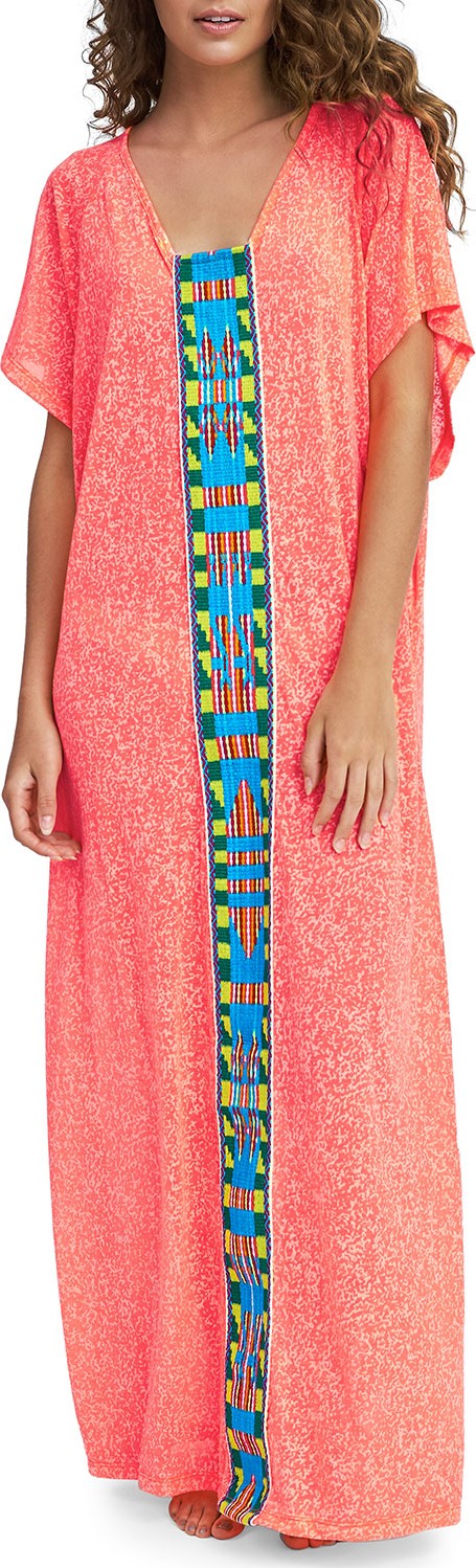 Pitusa Tribal Abaya V-Neck Coverup Maxi Dress