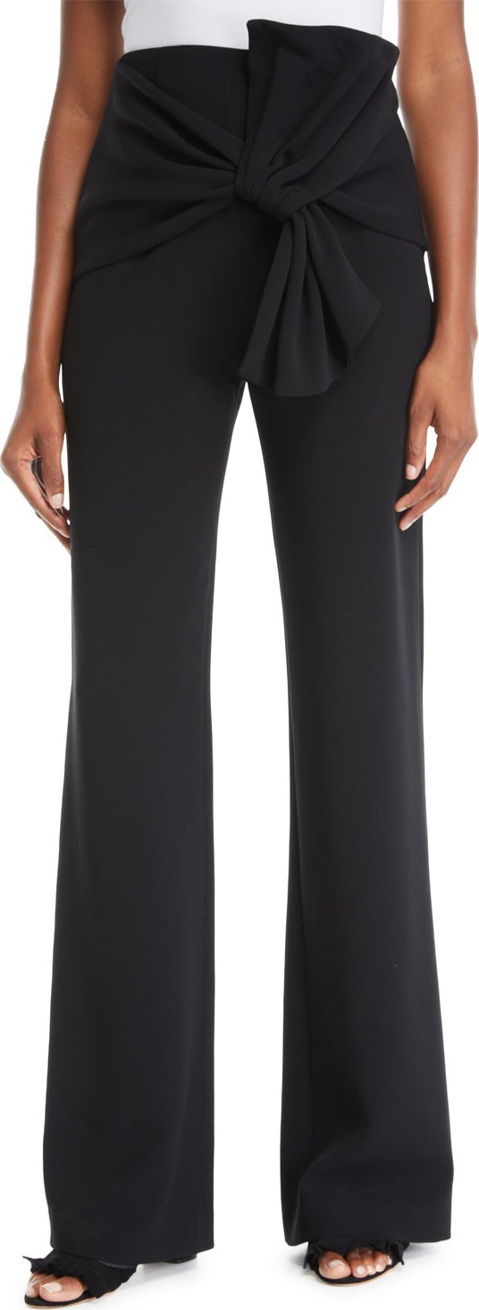 Cinq A Sept Connor Crepe Tie-Front Wide-Leg Pants