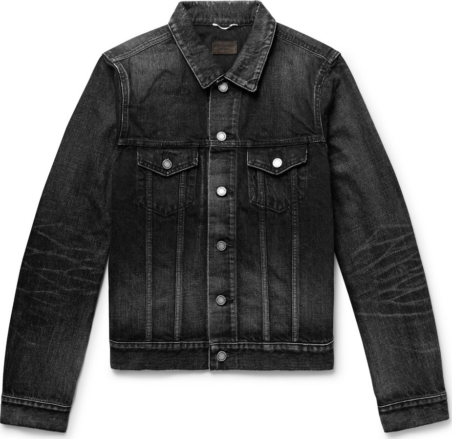 Saint Laurent Slim-Fit Distressed Denim Jacket