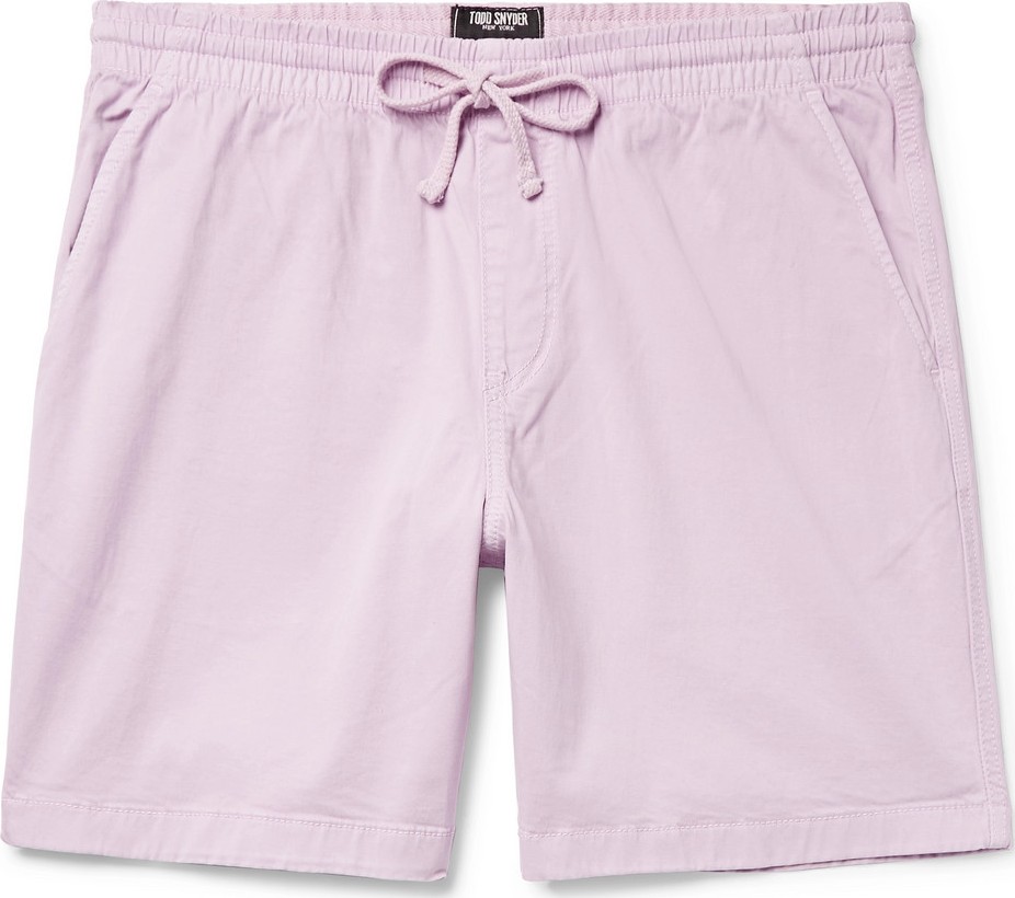 Todd Snyder Weekend Garment-Dyed Stretch Cotton-Blend Twill Drawstring Shorts