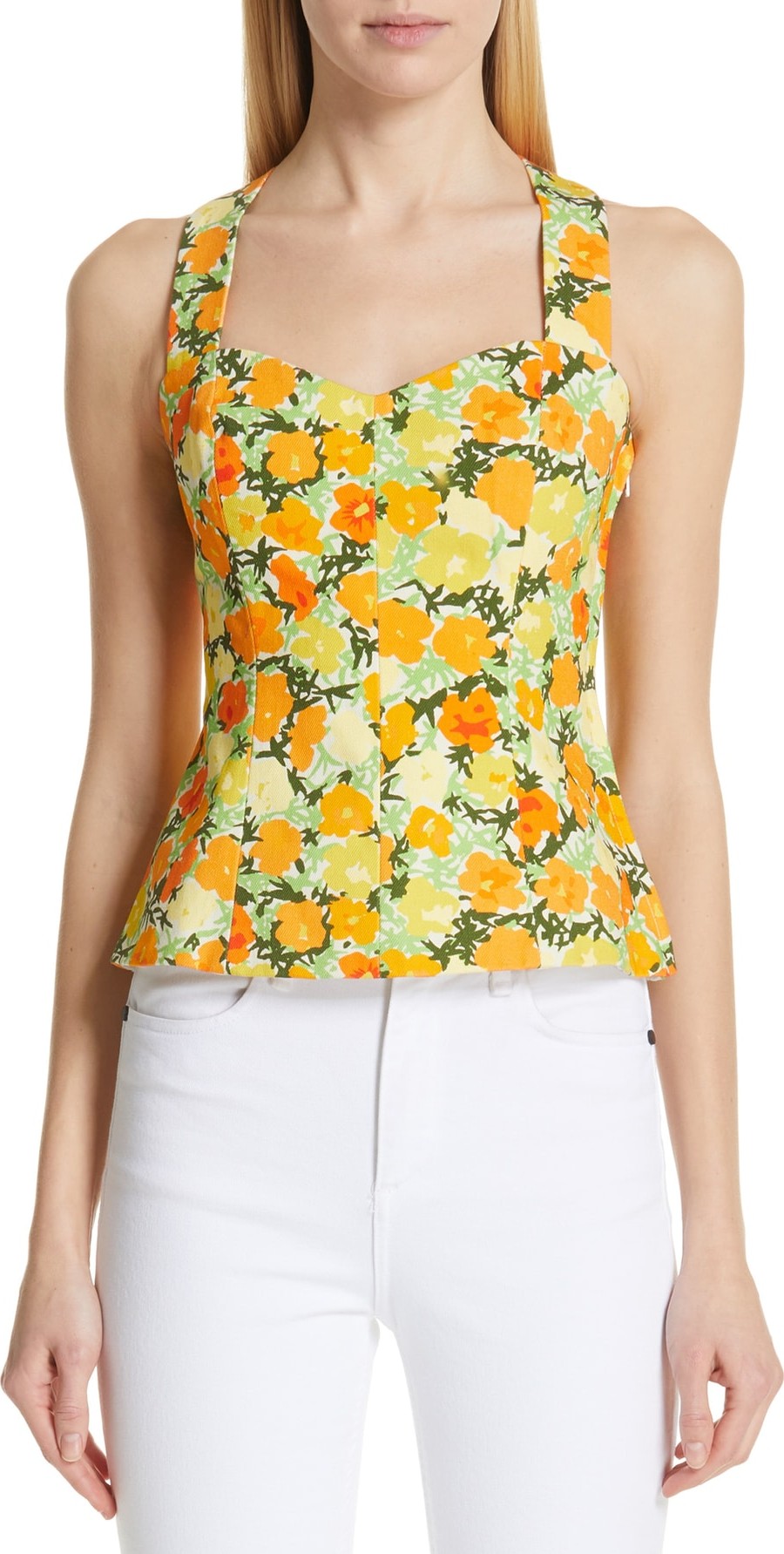 Simon Miller Alga Floral Sleeveless Twill Top