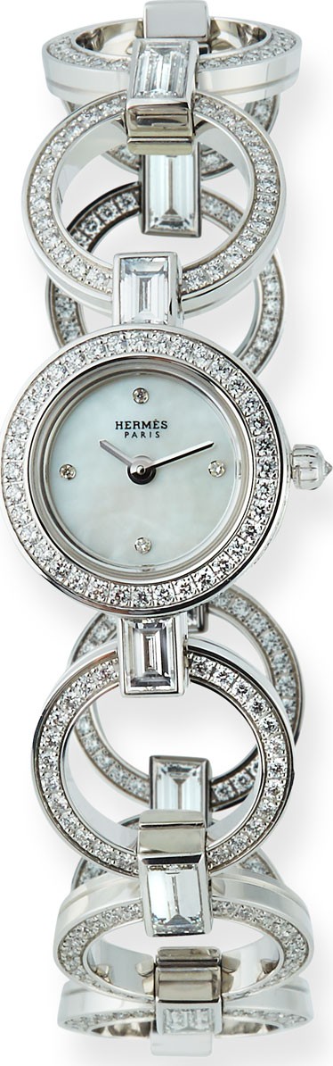 HERMÈS Faubourg Ring 18k White Gold Diamond Watch