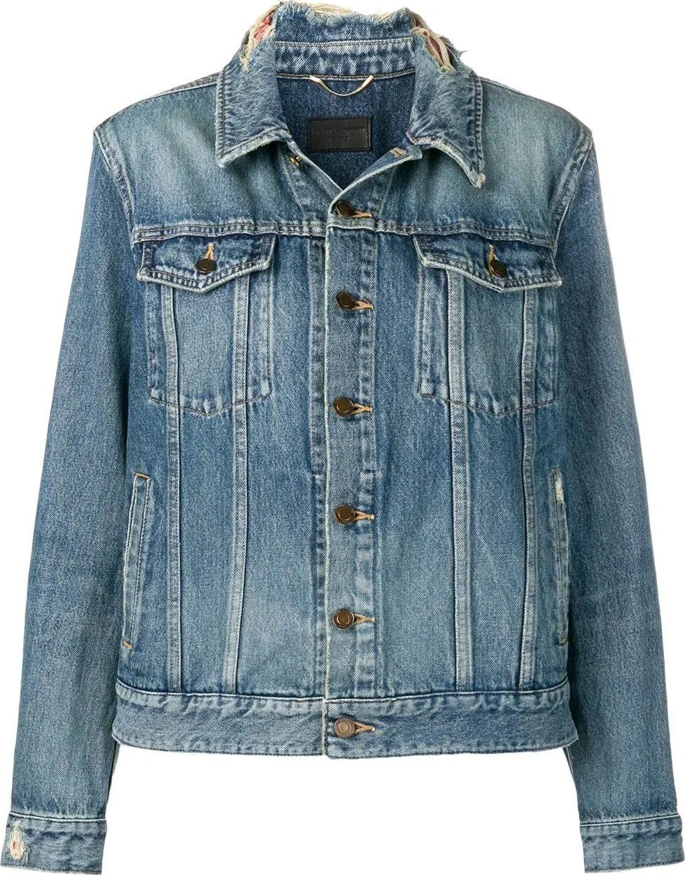 Saint Laurent frayed collar denim jacket
