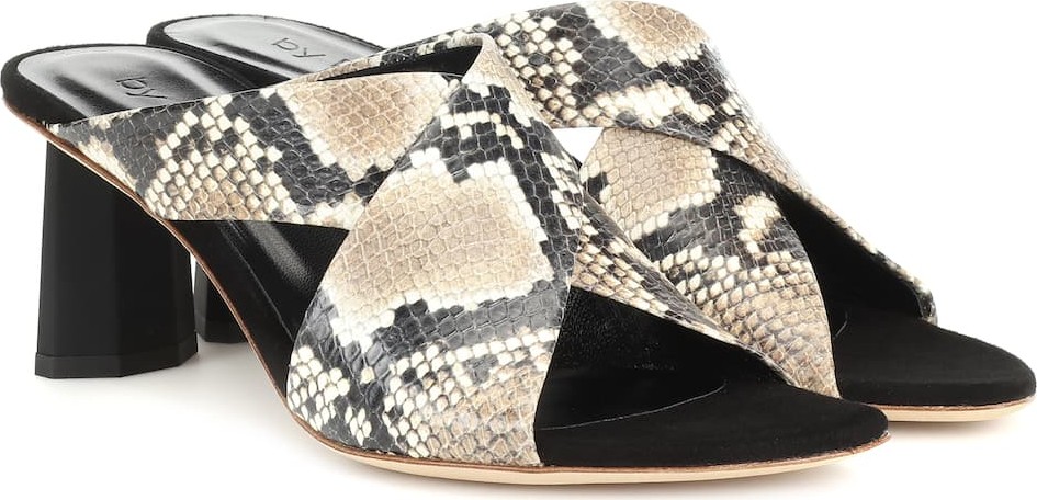 By Far Jaz snake-effect leather sandals