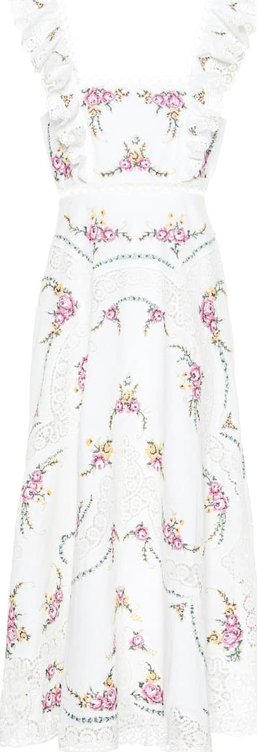 Zimmermann Allia linen and cotton midi dress