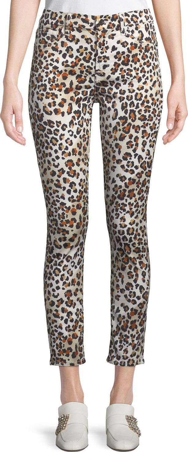 Jen7 Sunkissed Animal-Print Ankle Skinny Jeans