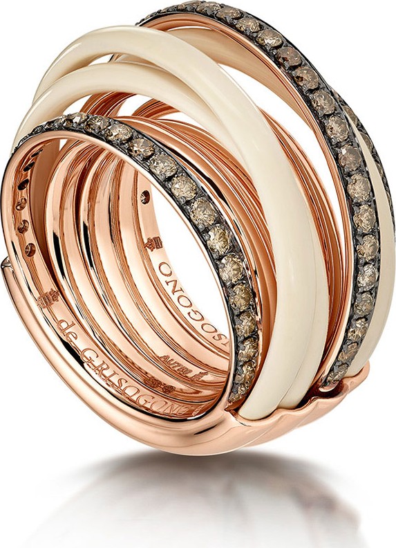 de GRISOGONO Allegra 18k Rose Gold & Ceramic Ring w/ Diamonds