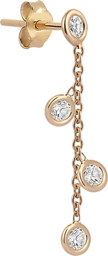 Kismet by Milka 14k Rose Gold 4-Diamond Chain Earring (Single)