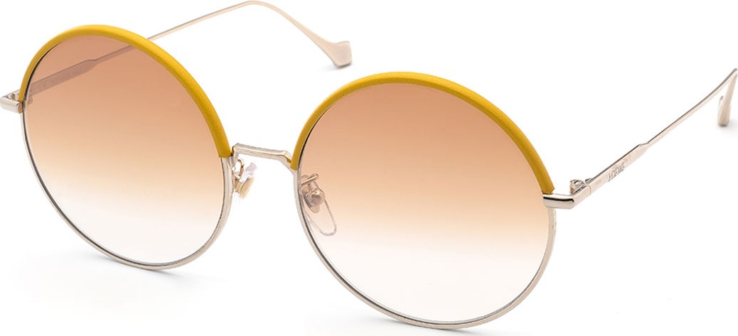 LOEWE Leather Rimmed Round Sunglasses