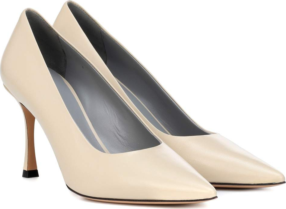 THE ROW Champagne leather pumps