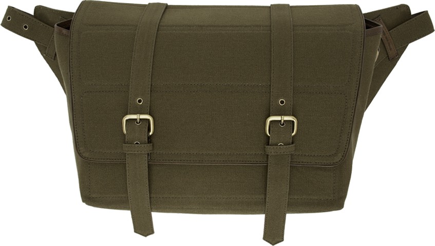 Dries Van Noten Khaki Canvas Messenger Bag