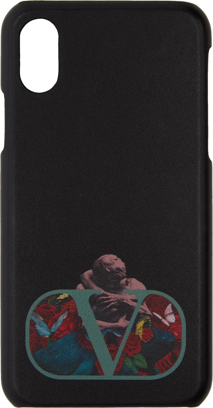 Valentino Black Valentino Garavani Undercover Edition Logo iPhone X Case
