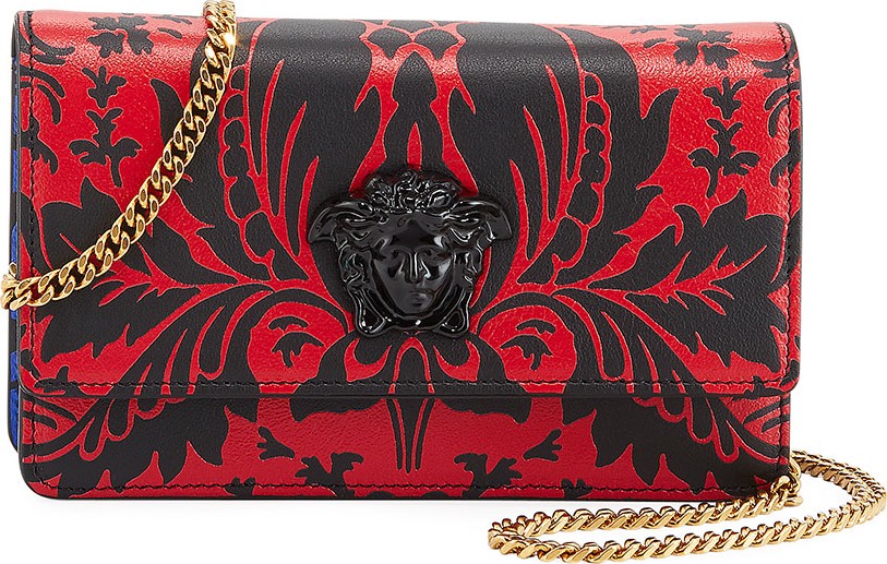 Versace Vitello Stampa Floral Barocco Crossbody Bag
