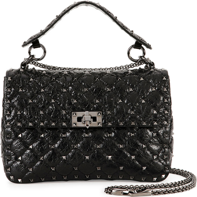 Valentino Rockstud Medium Quilted Leather Shoulder Bag