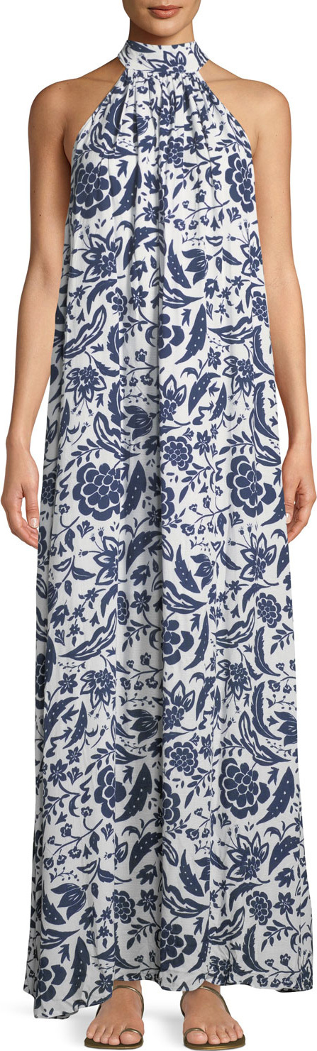 Rachel Pally Martine Crinkled Halter Dress