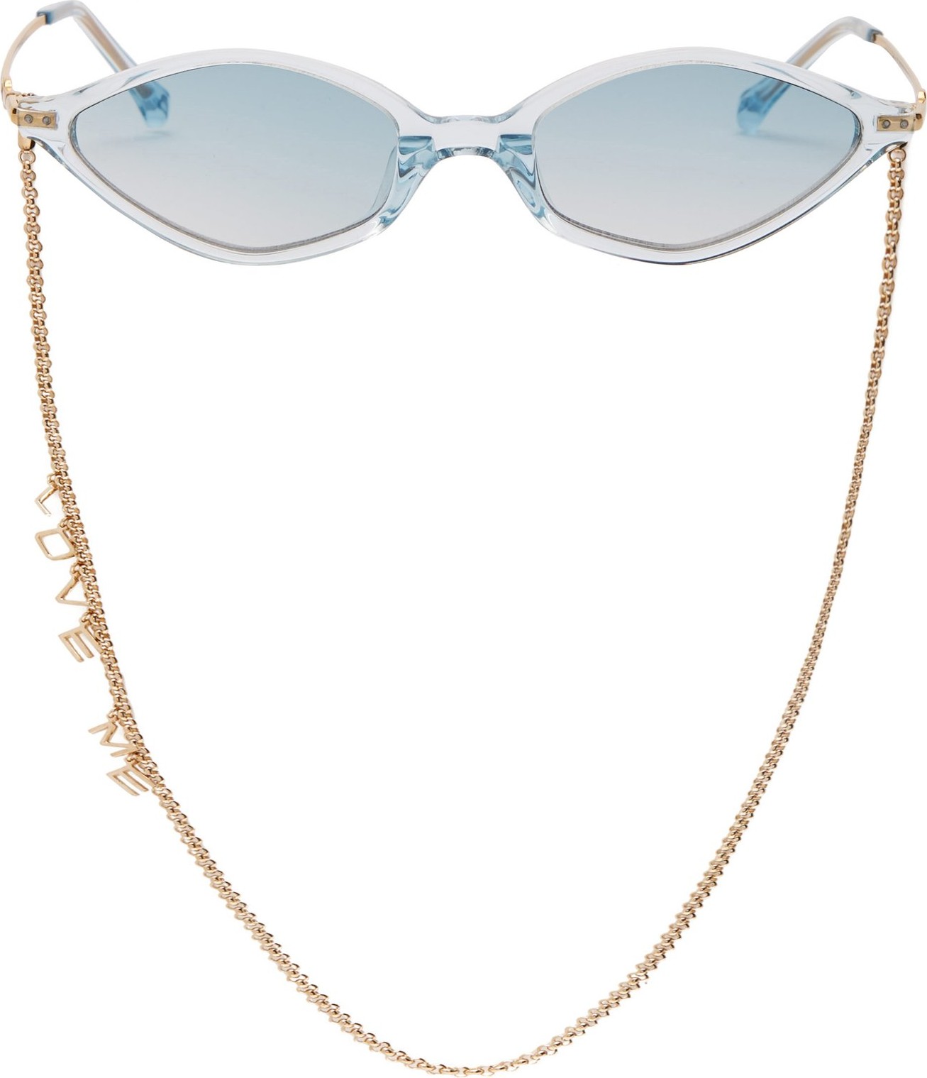 Linda Farrow X Alessandra Rich cat-eye sunglasses and chain