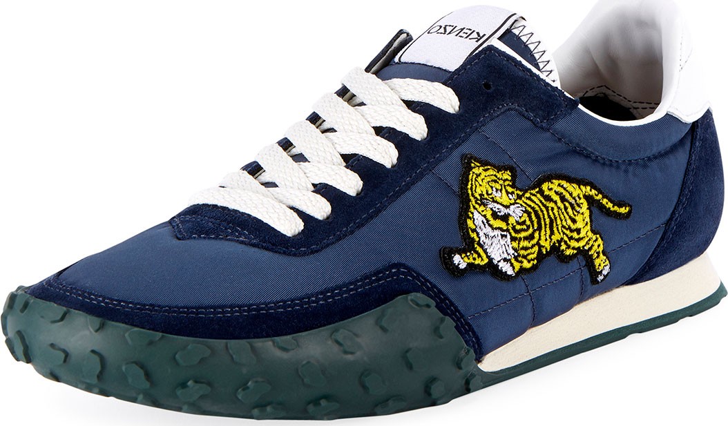 KENZO Men's Move Tiger-Applique Sneakers