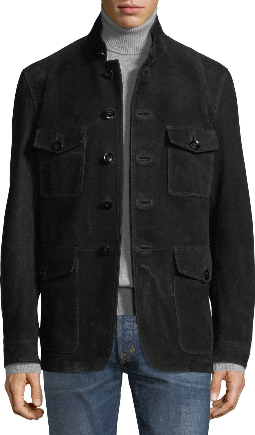 TOM FORD Nubuck Suede Four-Pocket Safari Jacket