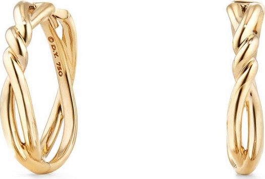 David Yurman 21mm Continuance 18K Gold Hoop Earrings