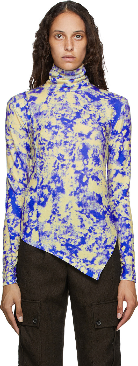 Andersson Bell - Blue & Yellow Tie-Dye Turtleneck