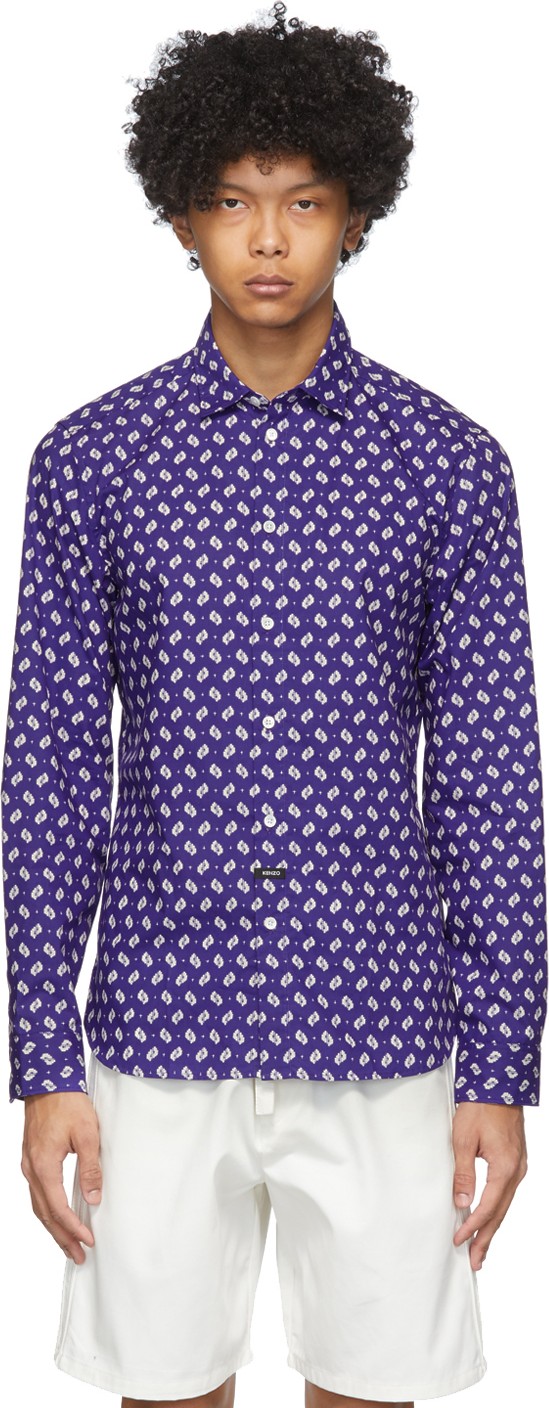 KENZO Blue Ikat Slim Fit Shirt