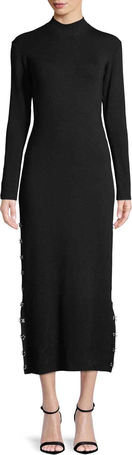 Jonathan Simkhai Wool Turtleneck Eyelet Midi Dress
