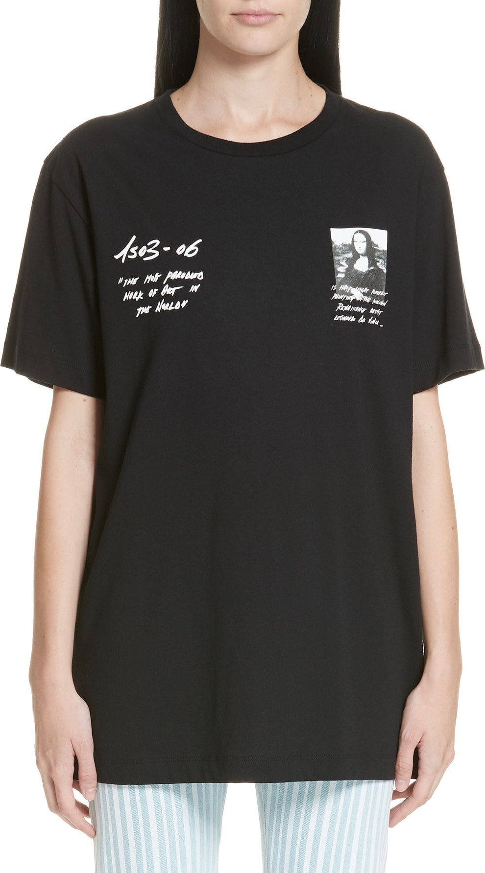 Off White Mona Lisa Sign Short Sleeve Slim Tee