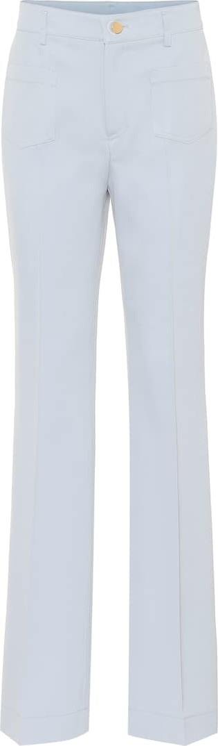 RED Valentino High-rise flared cotton-blend pants